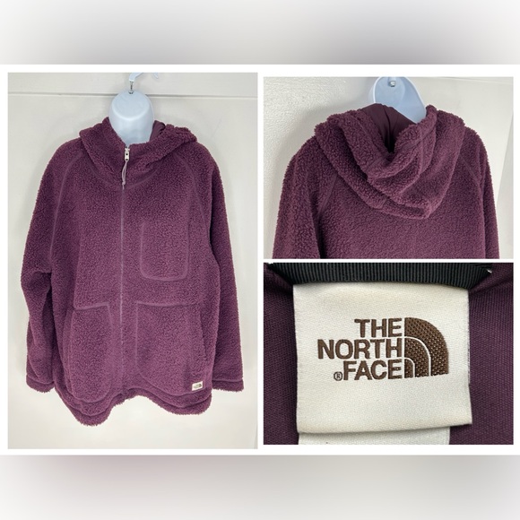The North Face Ridge Fleece Full Zip Hoodie Size Large Wild Ginger‎ High Pile - Picture 1 of 15